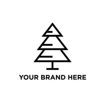 tree simple bold line minimal logo vector