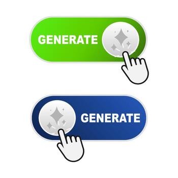 Generation buttons with cursor. illustration vector
