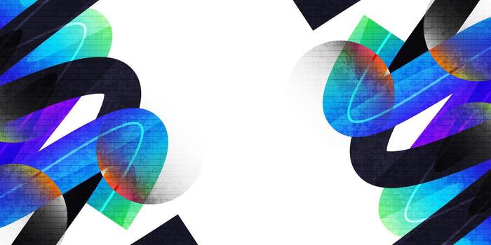 Abstract Geometric Background Design with Colorful Gradient Lines and Circles vector