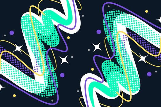 Creative and Dynamic Abstract Background with Colorful Lines and Halftone Dots in Pop Art Style vector
