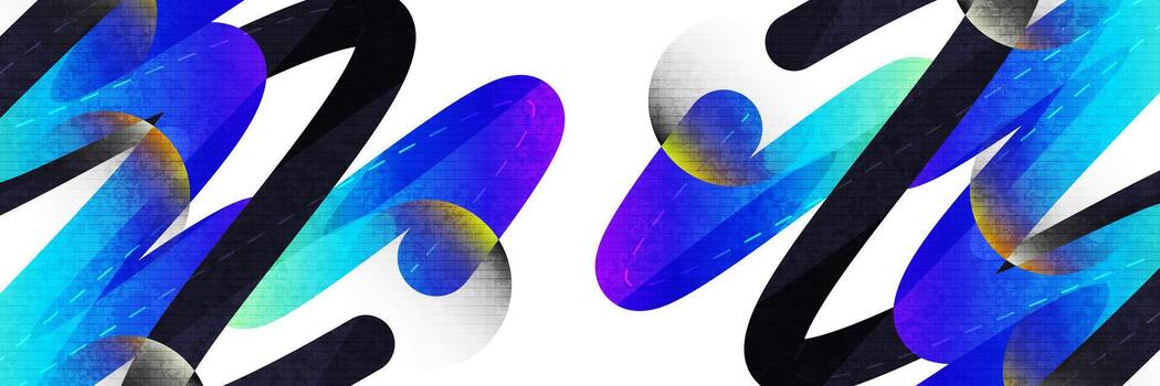 Abstract Geometric Dynamic Background Design with Colorful Gradient Lines and Circles vector