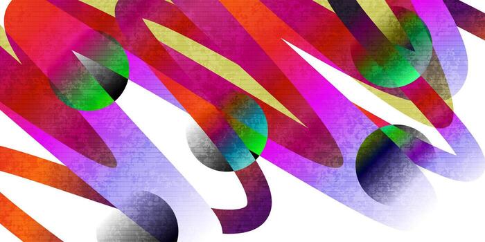 Abstract Geometric Background with Colorful Gradient Shapes and Spheres with Texture Effect vector