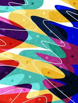 Abstract Vibrant Background with Colorful Wavy Lines, in Pop Art Style. Suitable for Banner, Poster, or Cover Design vector