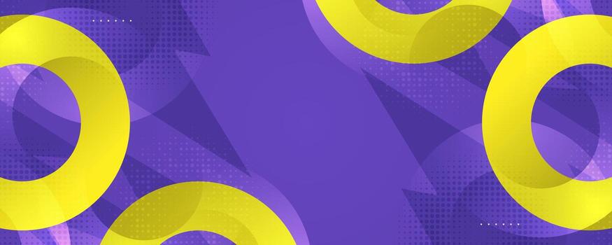 resumen geométrico antecedentes con amarillo circulo formas en púrpura antecedentes vector