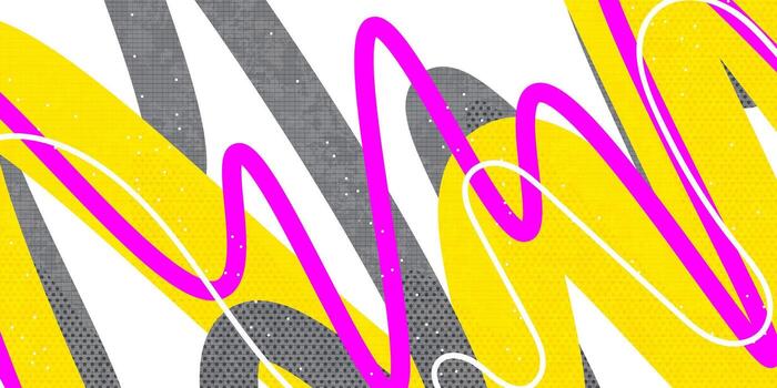 Abstract Creative Background with Colorful Wavy Thick Lines and Texture Effect in Pop Art Style vector
