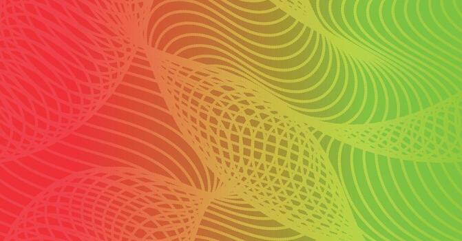 vibrante rojo a verde degradado con resumen ondulado líneas modelo vector