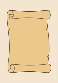 Old parchment paper scroll with curled edges vector