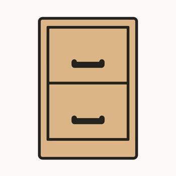 Two-Drawer Wooden File Cabinet, Office Organization and Storage Solution, Home and Workspace Furniture, Minimalist Design, Productivity and Efficiency vector