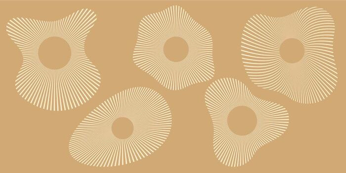 Circular ripple wave icons. Set of concentric broken line sound patterns representing voice, speaker volume, ultrasonic echo, music graph, technology signals and round radio waves. vector