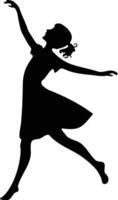 silhouette of dancing girl. vector