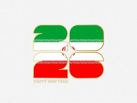 Abstract numbers 2026 with flag of Iran. vector
