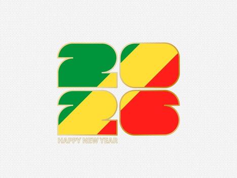 Abstract numbers 2026 with flag of Congo. vector