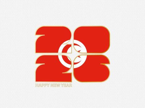 Abstract numbers 2026 with flag of Tunisia. vector