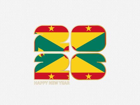 Abstract numbers 2026 with flag of Grenada. vector