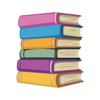 estilizado color icono de apilar de libros en blanco antecedentes vector