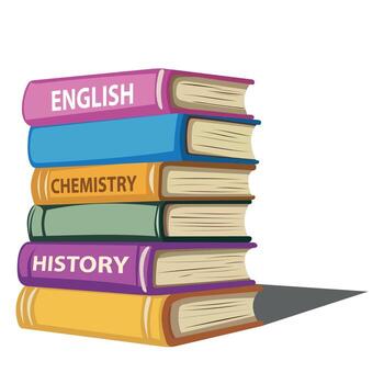 estilizado color icono de apilar de libros aislado en blanco antecedentes vector