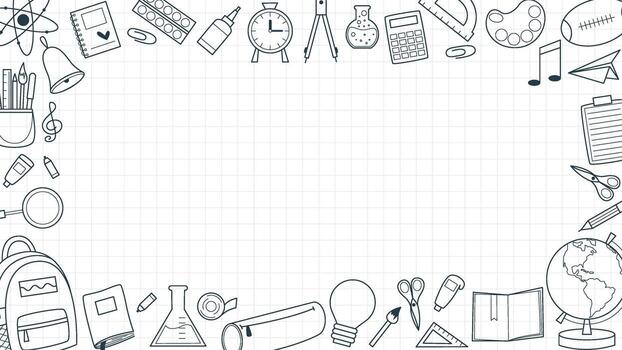 Horizontal layout of squared paper, back to school vector