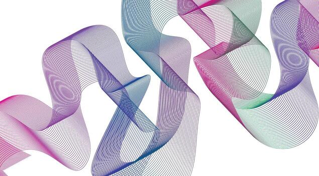 Abstract Blend Lines Wavy Curved Colorful Gradient Design Background Illustration vector