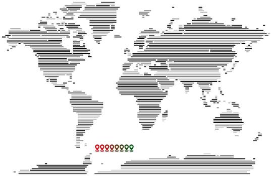 Rectangle horizontal line globe with digital pattern style vector