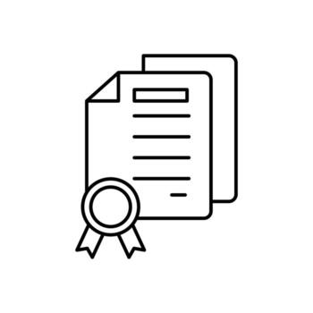 Certificate Icon Document with Seal and Ribbon vector