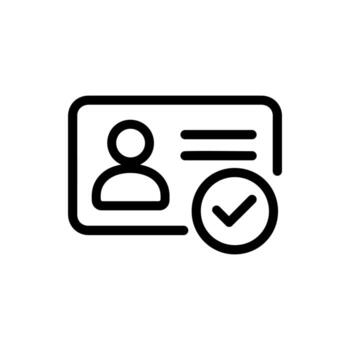 Verified Identity Card Icon for Authentication or Validation vector