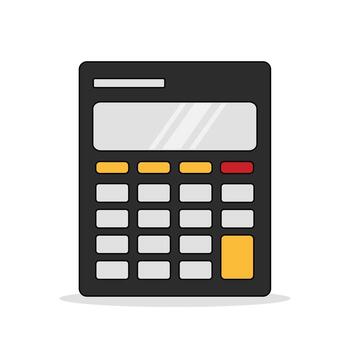 Calculator icon in style. Represents budgeting, income tracking, and financial control. A math device for calculations, shown on a white background. Useful for finance, tax, and accounting task vector