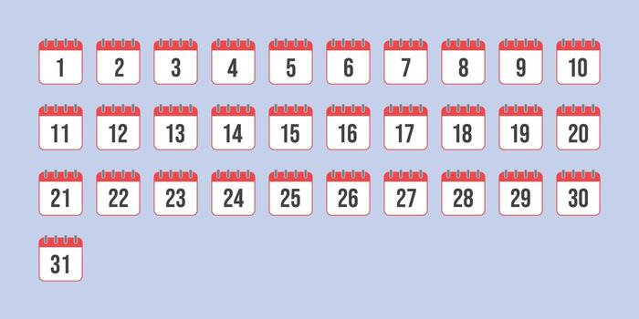 collection of calendar dates for every day of the year. calendar icon vector