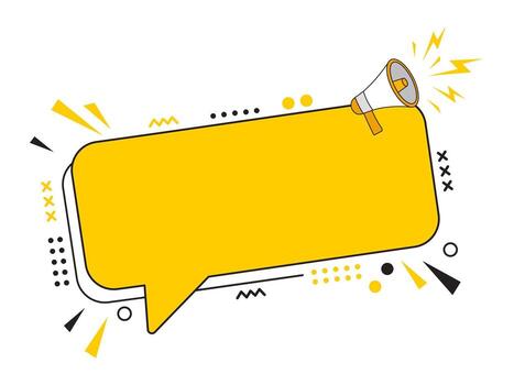 Megaphone with speech bubble banner. Ideal for use in business, marketing, and advertising vector