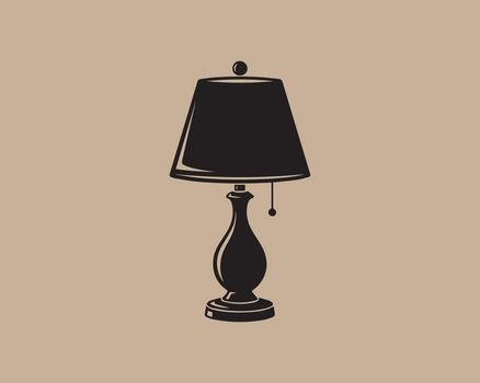 Elegant black table lamp with a classic design on a neutral background vector