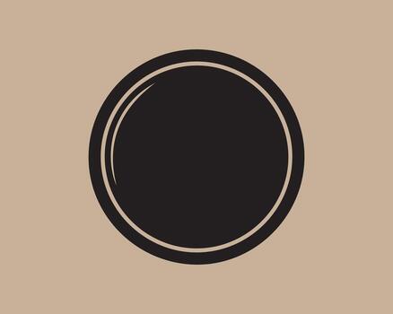 Simple oval frame with a black center on a textured beige background vector