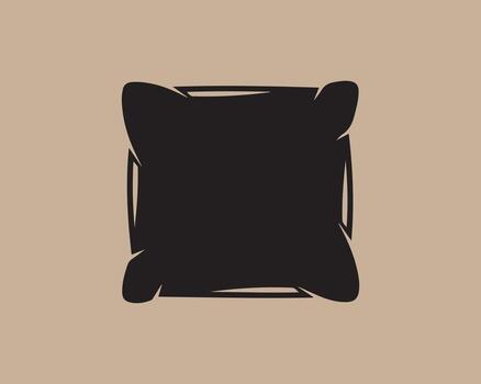 Abstract black square with rounded corners on a beige background vector