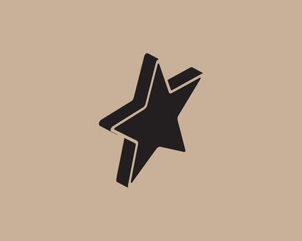 A simple black star with a 3d effect on a neutral background vector