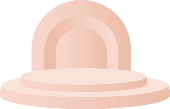 Combination of A Half of Circle with Cream Round Podium Winner Platform or Product Display vector