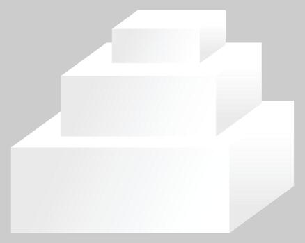 Stacked of Three White Cuboid Podium Winner Platform or Product Display vector