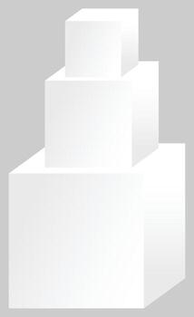 Stacked of Three White Cube Podium Winner Platform or Product Display vector