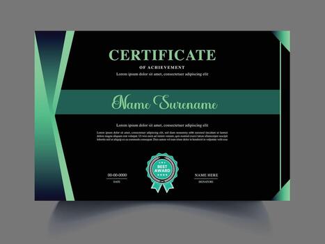 Editable certificate template design idea vector
