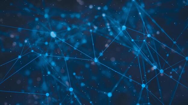 resumen azul red diseño con intrincado conexiones y brillante nodos, creando un digital atmósfera. foto