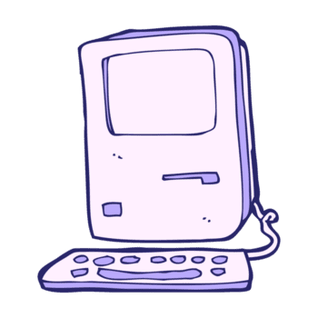 An old computer with a keyboard and mouse png