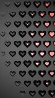 Animated loop of vibrant red hearts glowing on a dark background. Smooth, rhythmic appearance in close-up. Ideal for love, romance, or festive designs. video