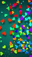 A vibrant looping animation of colorful hearts swirling in an endless motion on a dark background. Perfect for romantic, festive, or positive projects. Looping animation. video