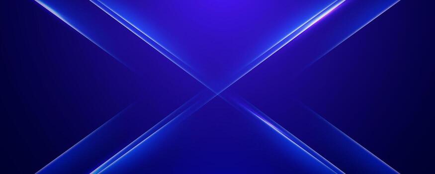 Abstract blue background with intersecting glowing lines vector