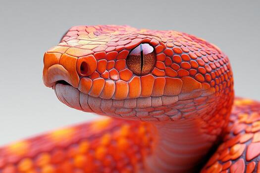 A close up of a snake with orange skin photo