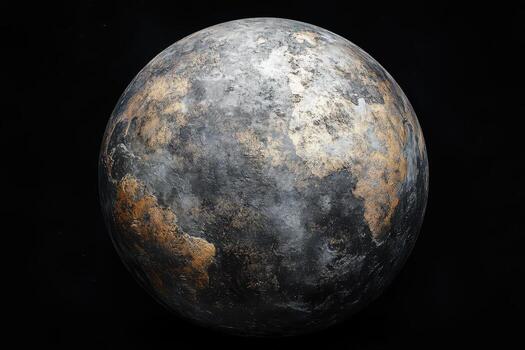 A large, dark, shiny sphere with a black background photo