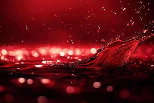 Red wine splash on a red background photo