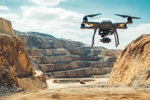 Drone in mining area photo