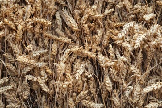 A close up of a pile of wheat photo