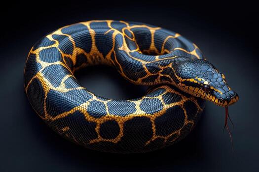 un serpiente con negro y amarillo lugares en sus cuerpo foto
