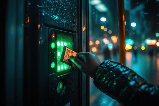 A person is using a card to open a door photo