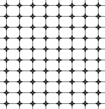 Seamless Geometric Grid Pattern with Floral Intersections vector