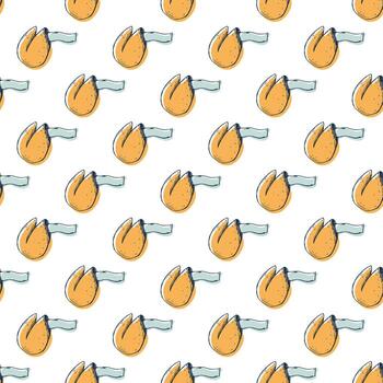 sin costura modelo con fortuna galletas para decorativo imprimir, envase papel, saludo tarjetas, fondo de pantalla y tela impresión modelo vector